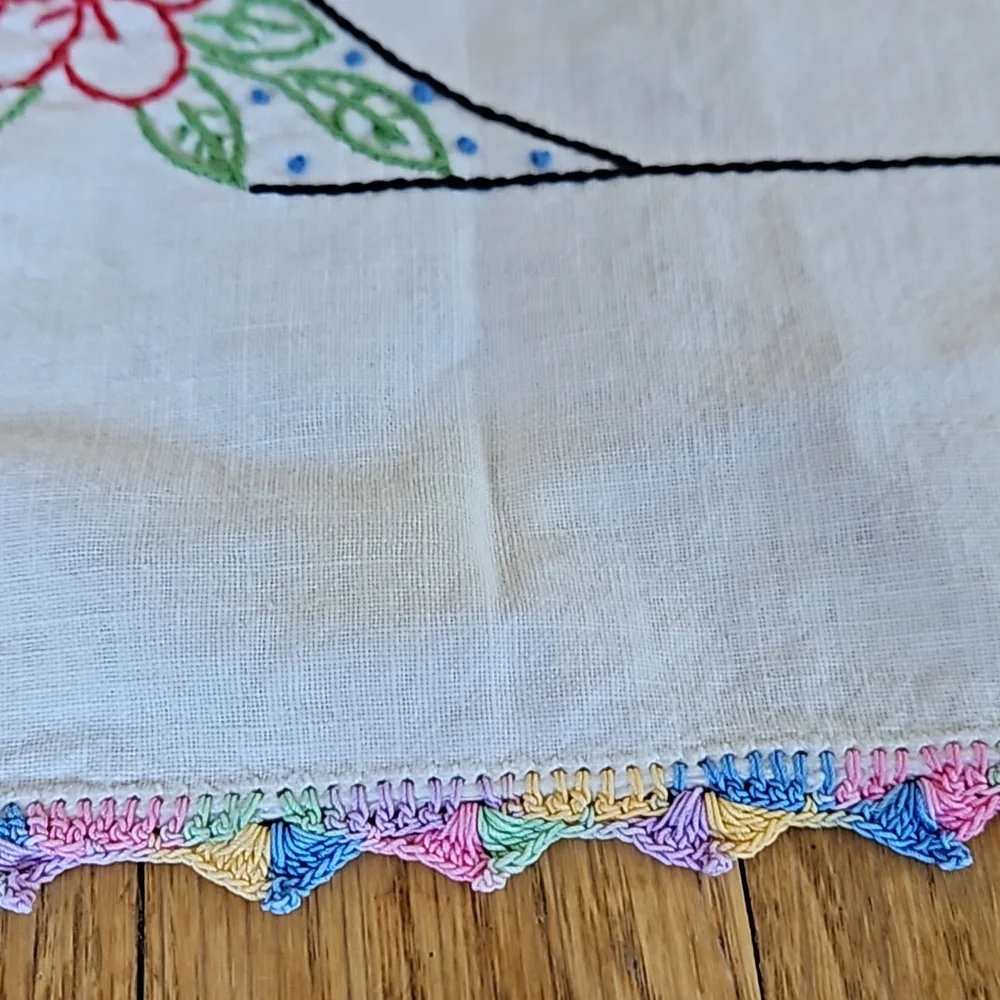 Vintage handmade applique linens